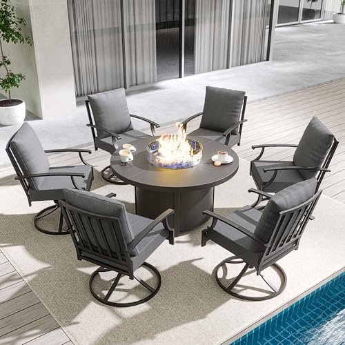 Round Outdoor Dining Set With Fire Pit: Ultimate Cozy Patio Experience 17 round outdoor dining set with fire pit