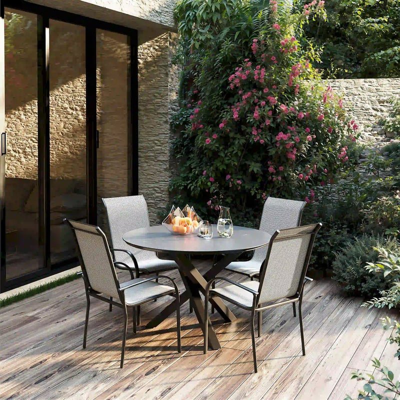 round outdoor dining table for 4