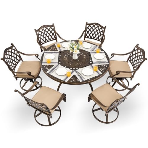 Round Outdoor Dining Table for 6 With Swivel Chairs: Ultimate Patio Comfort Guide 17 round outdoor dining table for 6 with swivel chairs 1