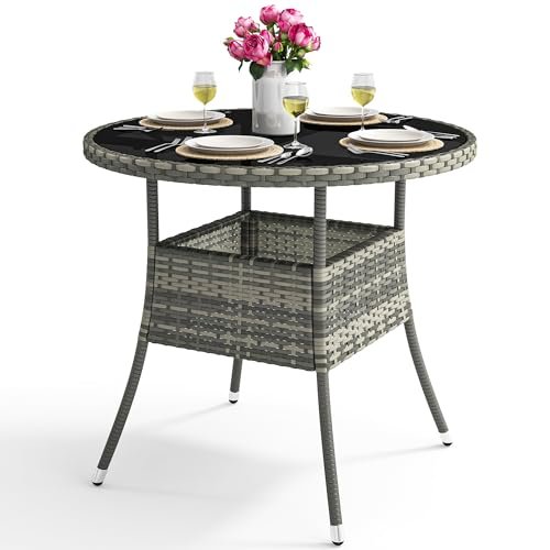 Round Outdoor Wicker Dining Table: Stylish Comfort for Your Patio Space 11 round outdoor wicker dining table