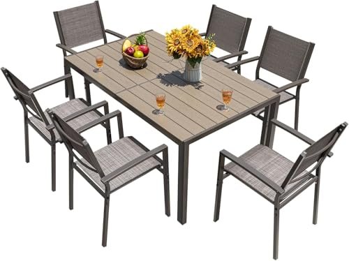 Seven Piece Outdoor Dining Set: Stylish Comfort for Your Backyard Gatherings 19 seven piece outdoor dining set