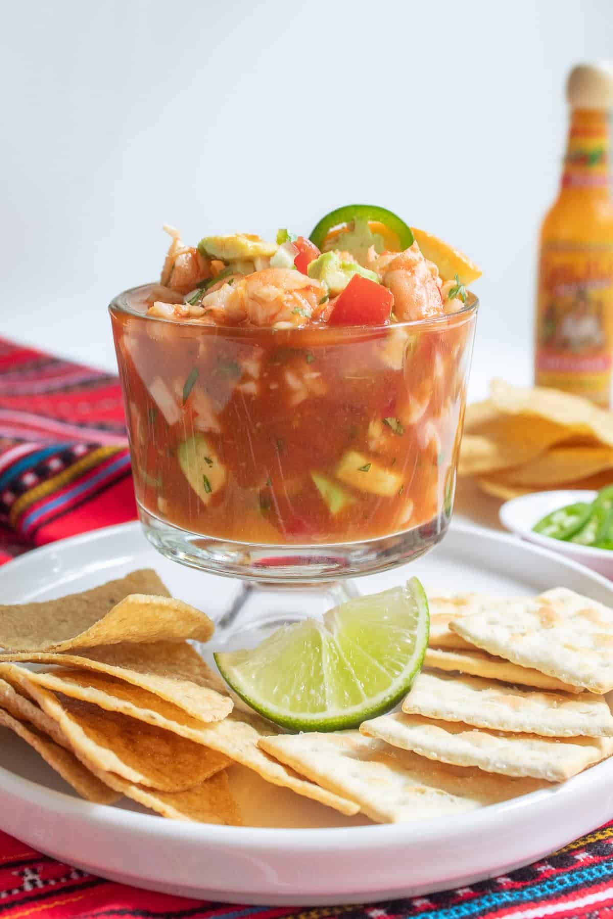 shrimp cocktail in glass jar