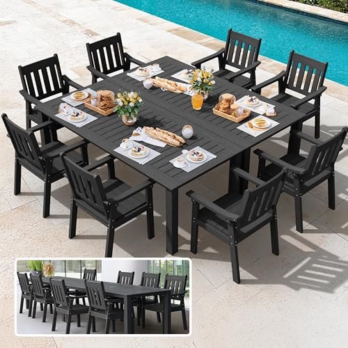 Square 8 Person Outdoor Dining Table: Perfect Patio Set for Entertaining 3 square 8 person outdoor dining table