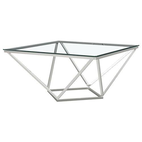 Square Glass Top Cocktail Table: Stylish Elegance for Modern Living Rooms 9 square glass top cocktail table