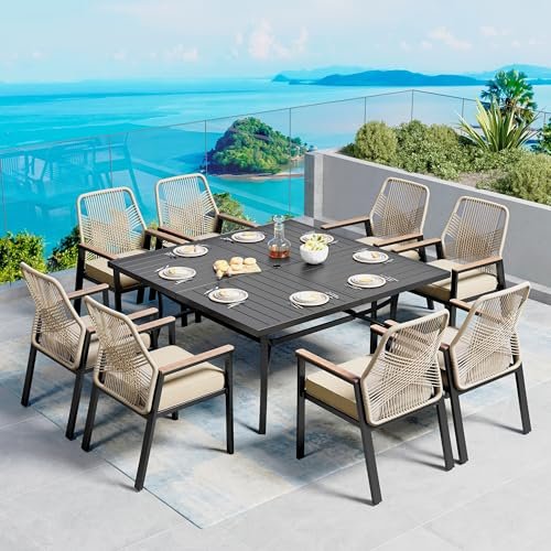 Square Outdoor Dining Set for 8: Stylish Comfort for Your Backyard Gatherings 15 square outdoor dining set for 8