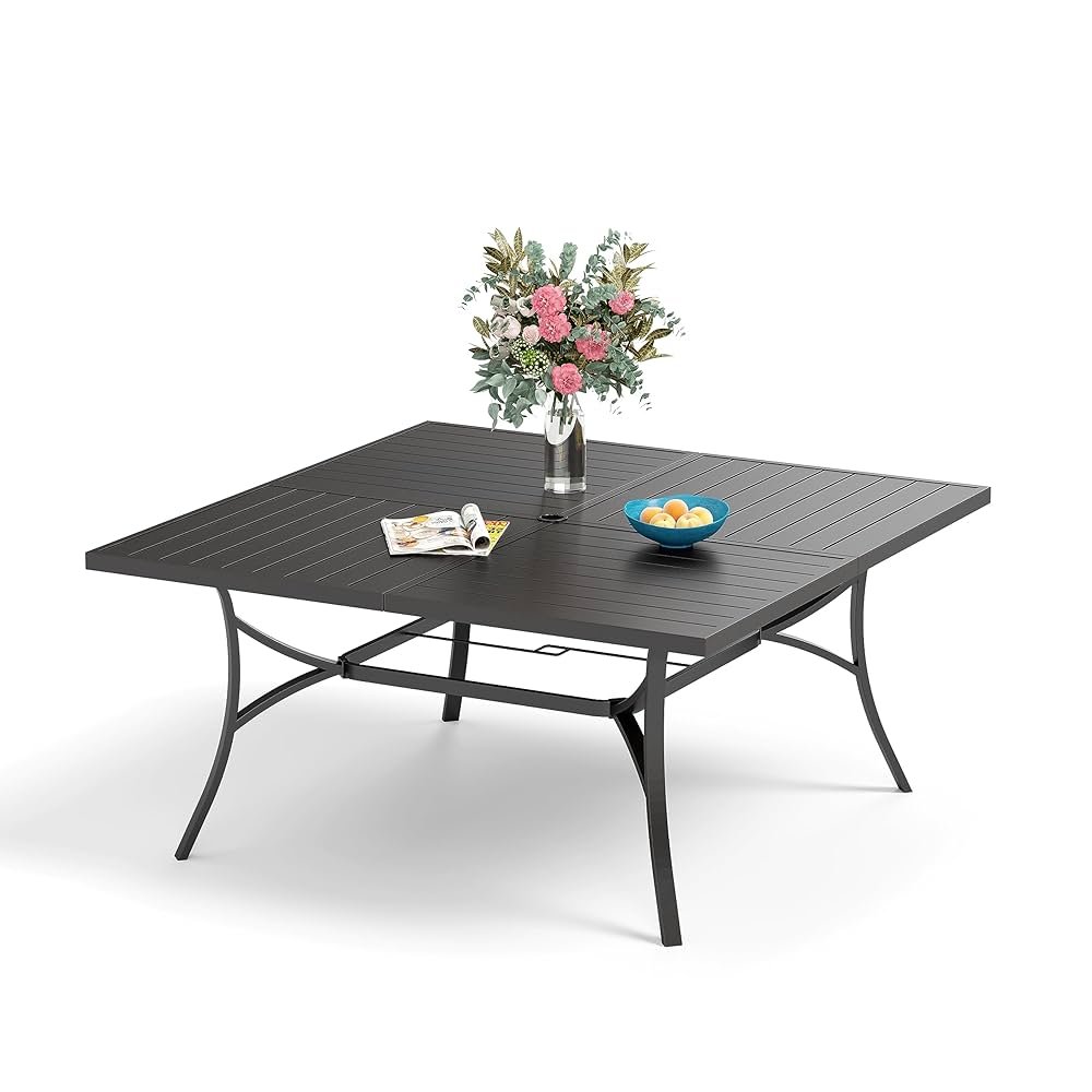 square outdoor dining table for 8