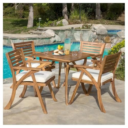 Teak Outdoor Dining Set for 4: Stylish Comfort for Your Patio Space 9 teak outdoor dining set for 4