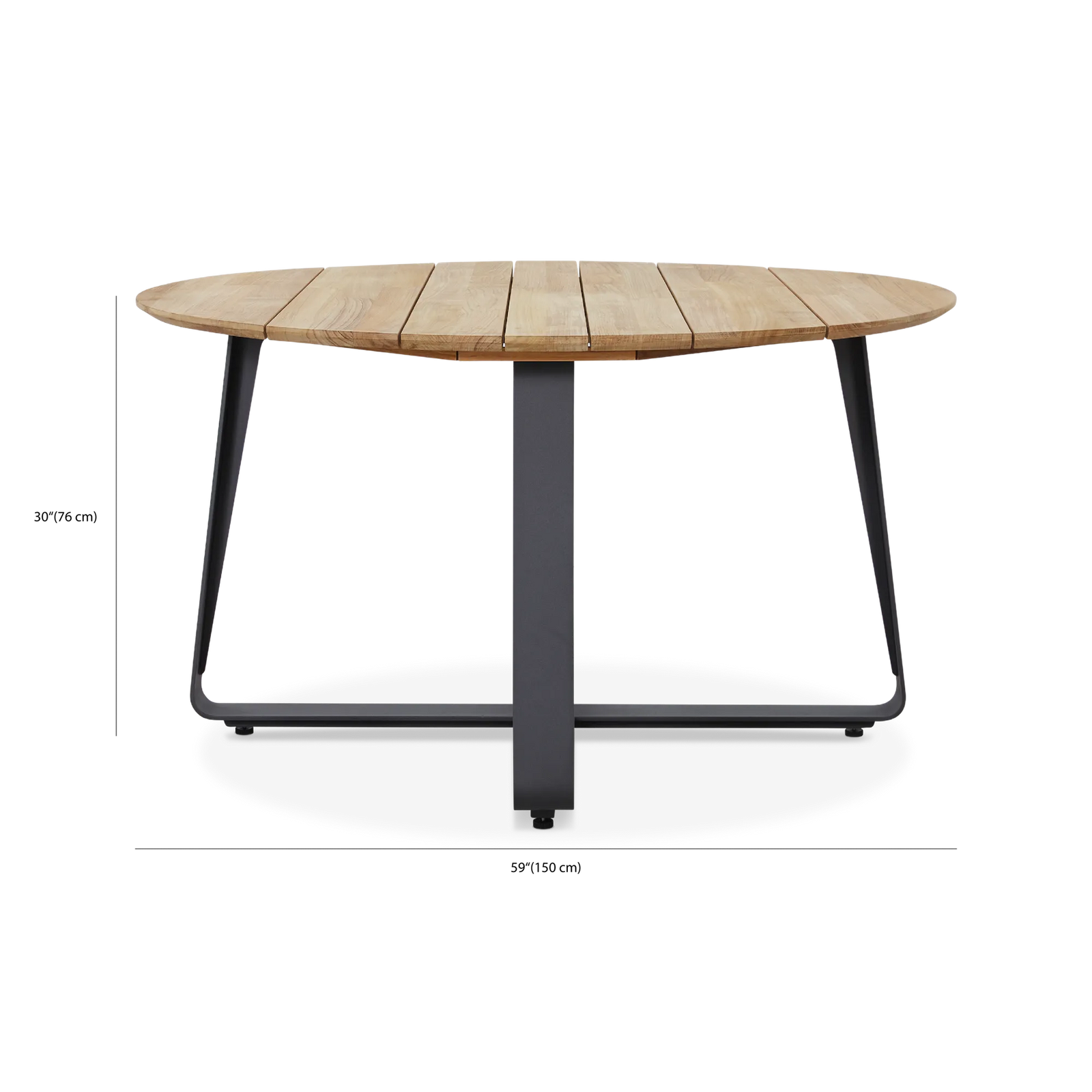 teak round outdoor dining table