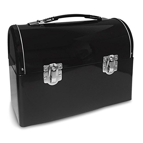 Vintage Black Metal Lunch Box: Durable Retro Style for Everyday Use 7 vintage black metal lunch
