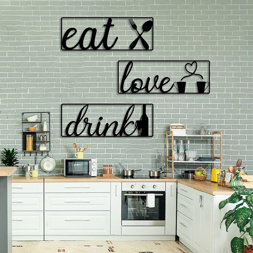 Kitchen wall decoration ideas with hooks and hanging storage