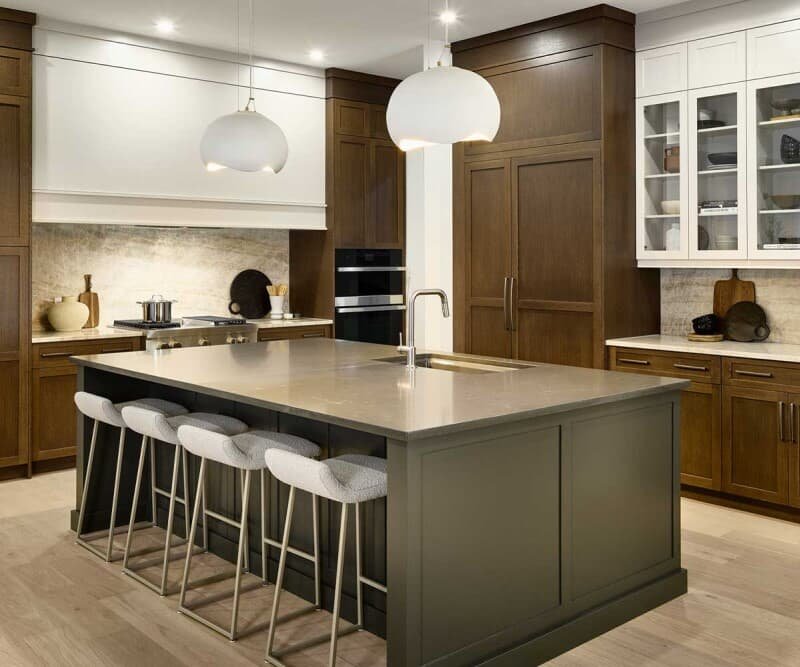Freshly painted kitchen walls with bright and clean look