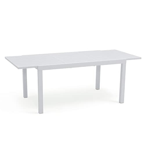 White Aluminum Outdoor Dining Table: Stylish, Durable, and Perfect for Any Patio 7 white aluminum outdoor dining table