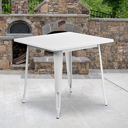 White Metal Outdoor Dining Table Ideas for Stylish Patio Gatherings 7 white metal outdoor dining table