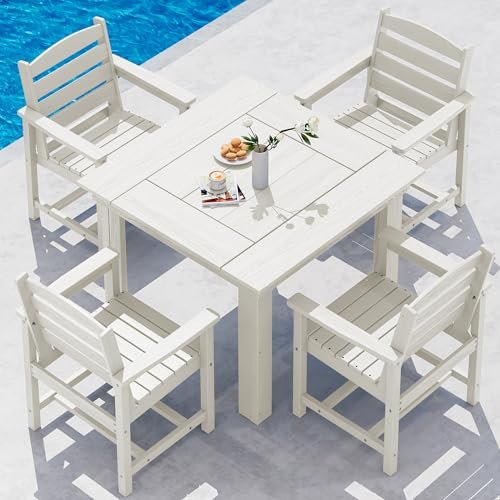 White Outdoor Dining Set for 4: Stylish, Weatherproof Patio Furniture Ideas 3 white outdoor dining set for 4