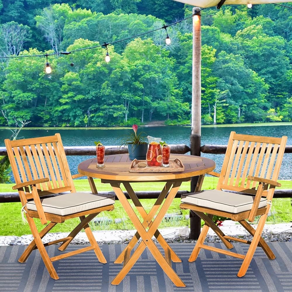 wooden outdoor dining set