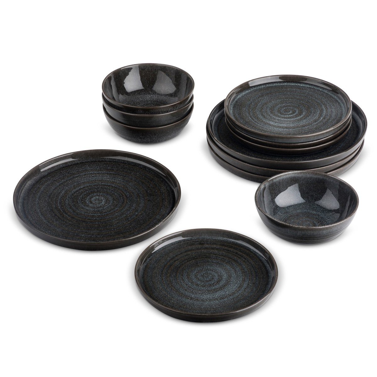 yellowstone 12 piece ceramic dinnerware set rip collection