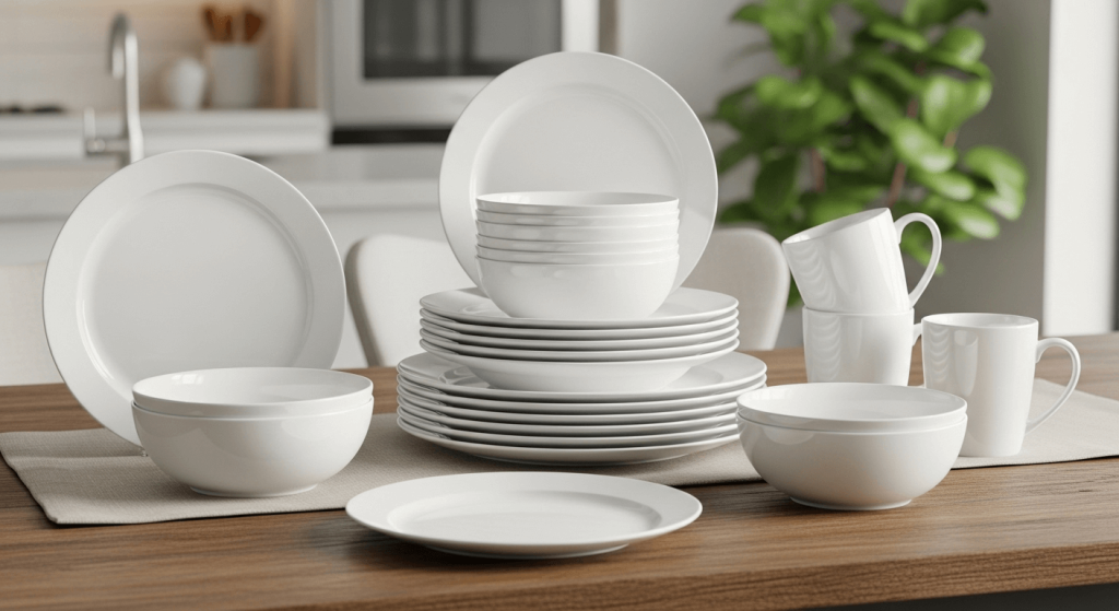 16 Piece Dinnerware Set Service for 4: Stylish & Durable Options Reviewed 1 Amazon Basics 16 piece Porcelain Kitchen Dinnerware Set