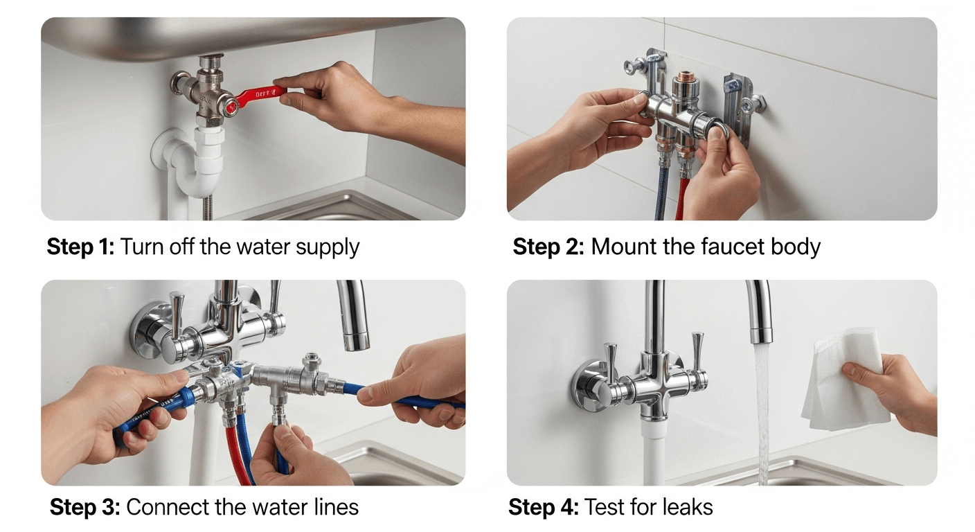 How to Install a Wall Mount Kitchen Faucet