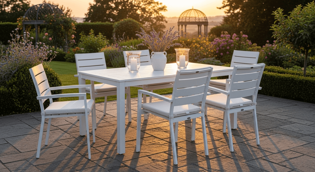 White Outdoor Dining Set