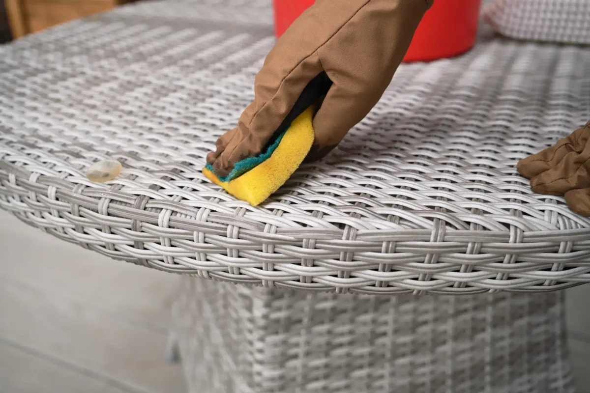 How to Maintain an Outdoor Dining Set (Easy Tips) 4 cleaning outdoor wicker chair hose method