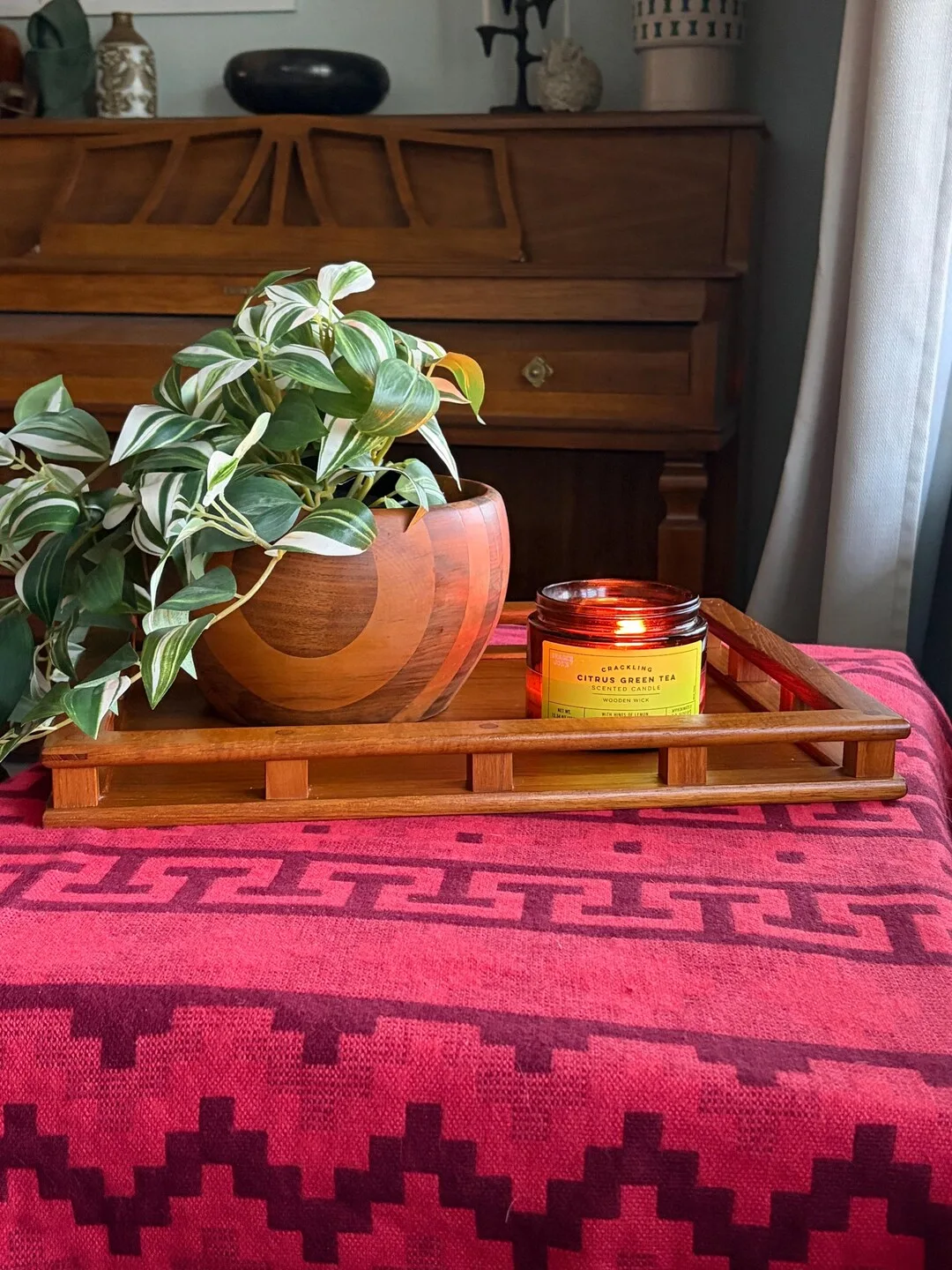 cleaning wood outdoor serving tray