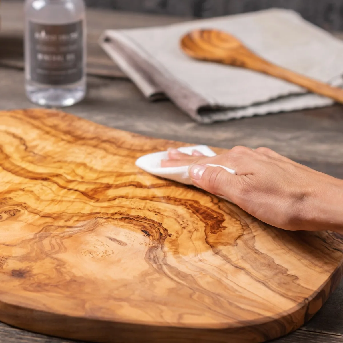 food-safe mineral oil wood tray