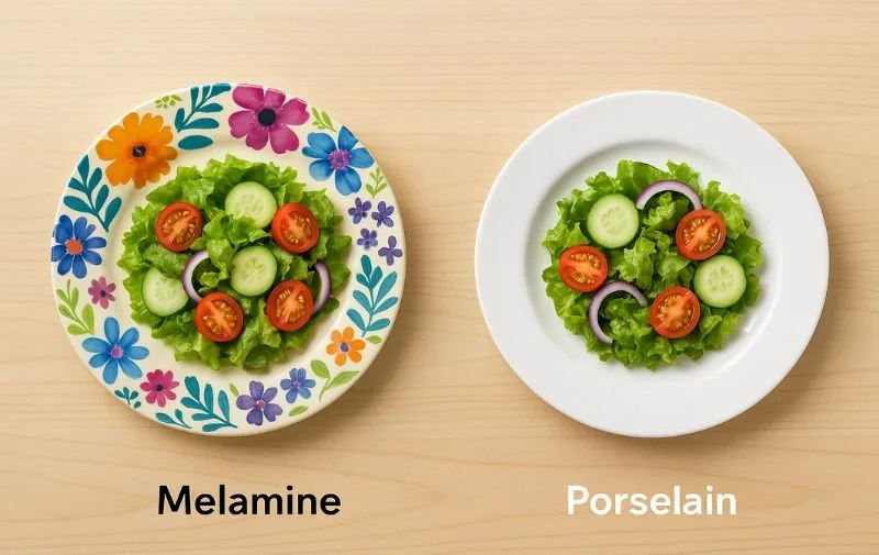 melamine vs porcelain outdoor dinnerware comparison