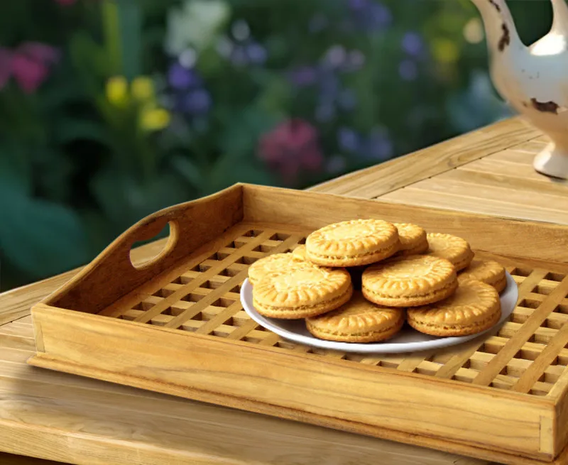 outdoor tray material comparison teak aluminum resin