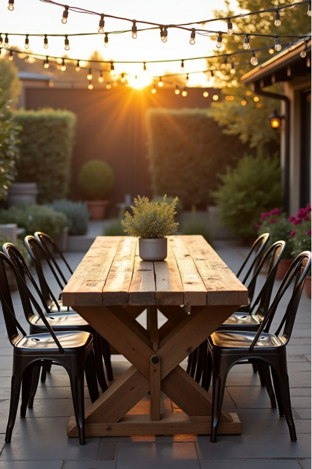 people dining outdoors at patio table