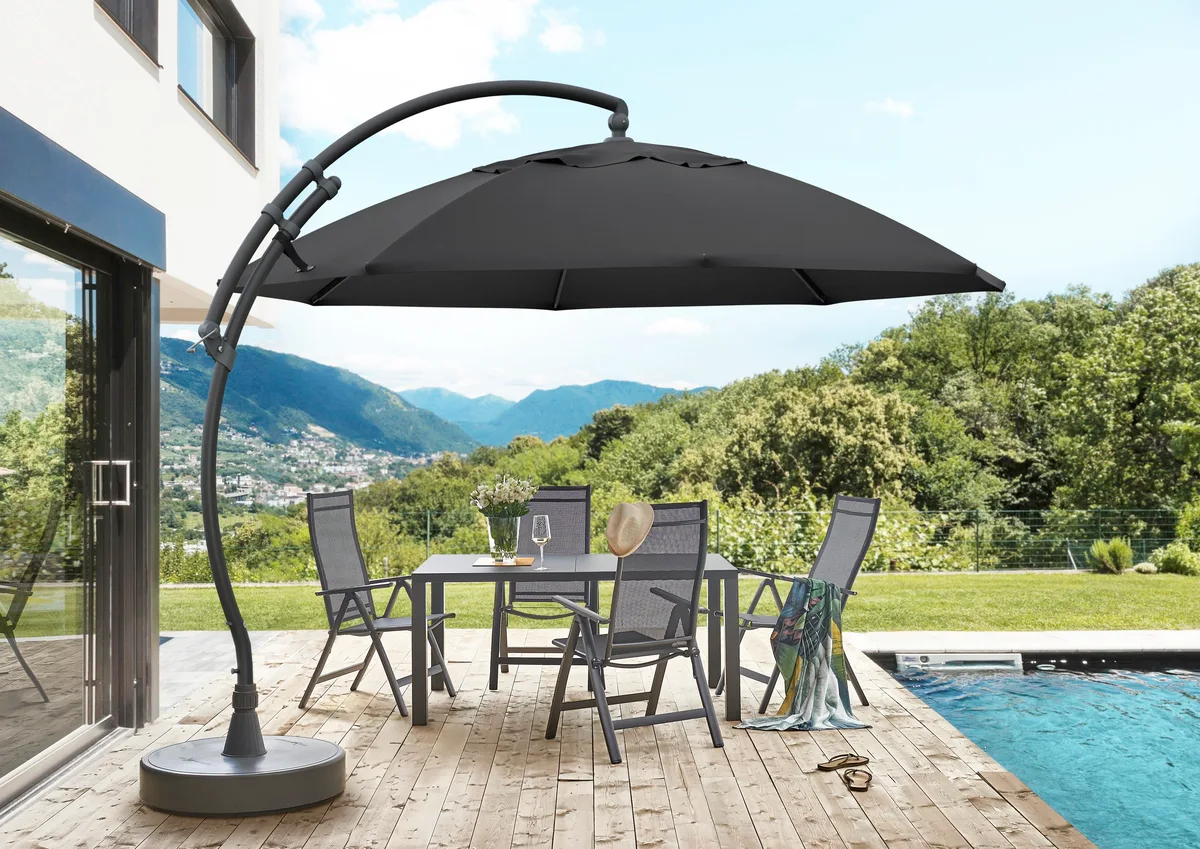 What to Look For in Picnic Table Accessories 4 picnic table cantilever umbrella setup-1