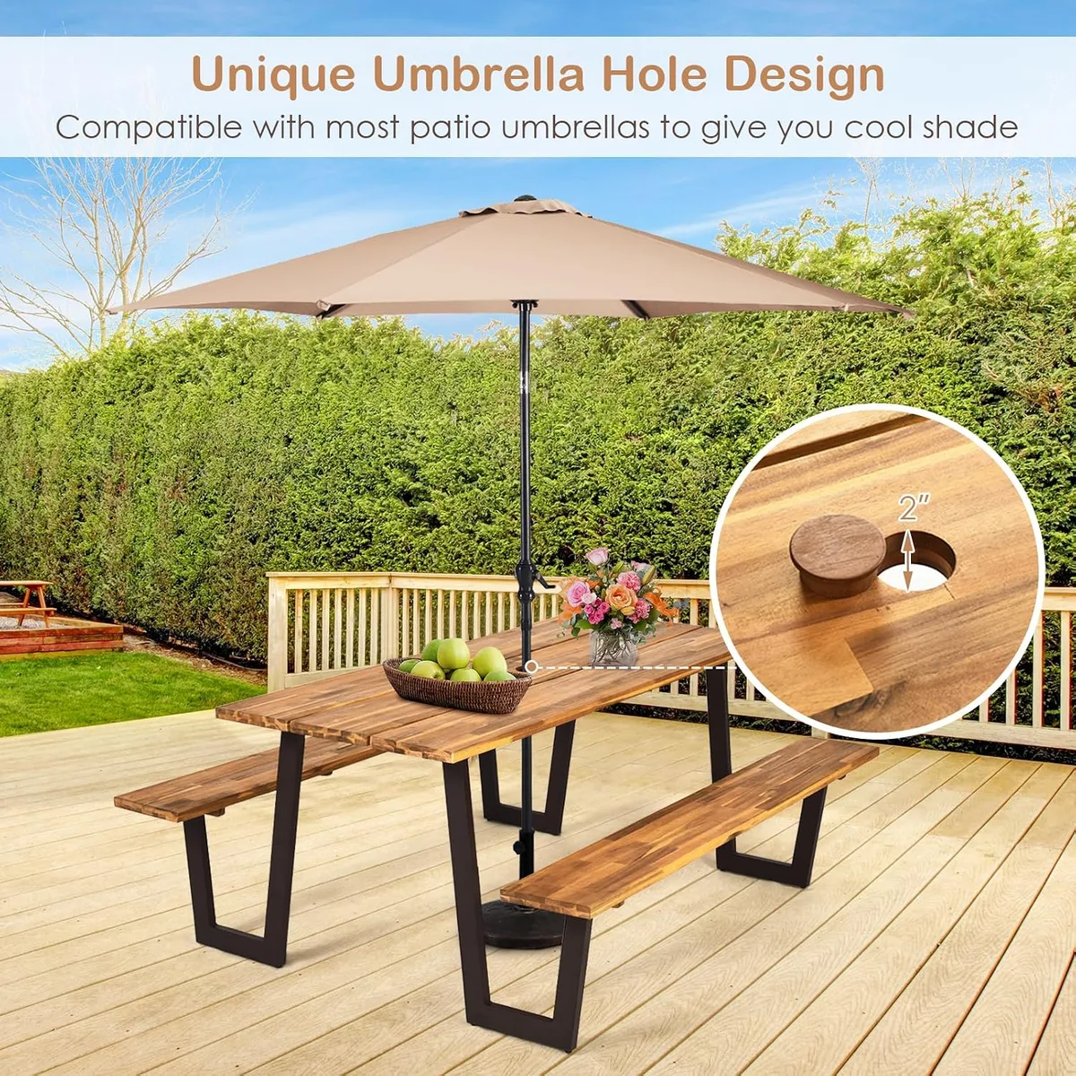 picnic table umbrella holder installation