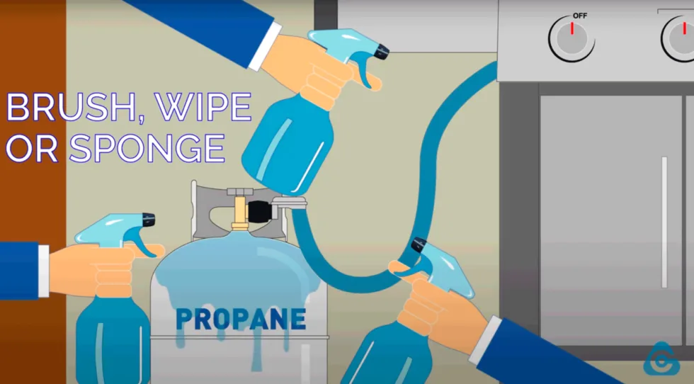 propane grill leak test soapy water